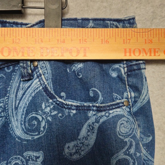 Charter Club Lexington Straight Paisley Print Denim Jeans Womens Size 14 - Picture 5 of 9